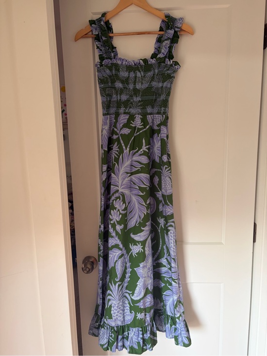 FARM Rio Dresses & Skirts - FARM Rio Green & Lavender Smocked Maxi Dress